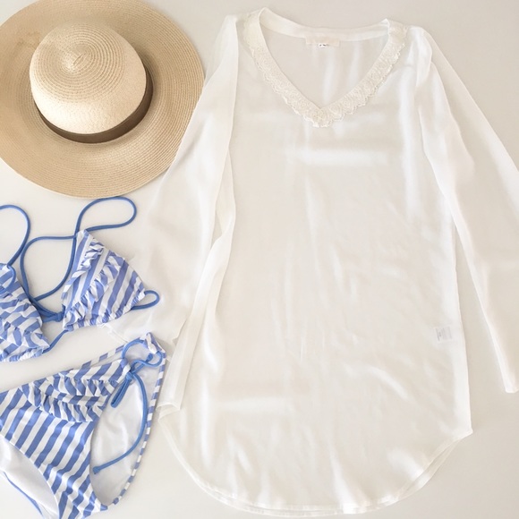 White Sheer Swim Cover Tunic - Picture 1 of 4